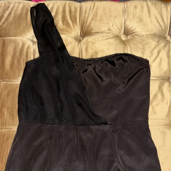 VOLCOM PARTY OF DOTS ONE SHOULDER BLACK DRESS SIZE M/12 - Picture 2 of 12